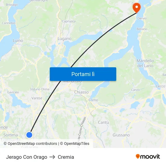 Jerago Con Orago to Cremia map