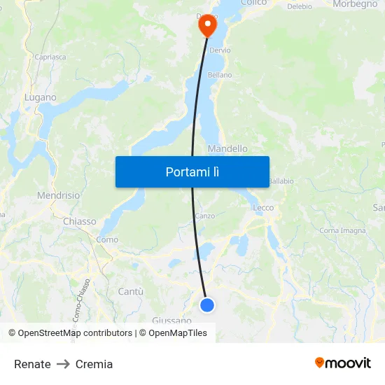 Renate to Cremia map
