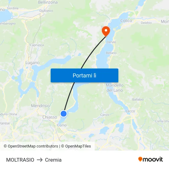 MOLTRASIO to Cremia map