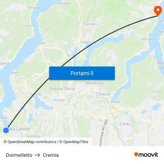 Dormelletto to Cremia map