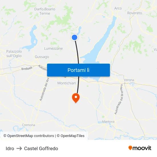 Idro to Castel Goffredo map