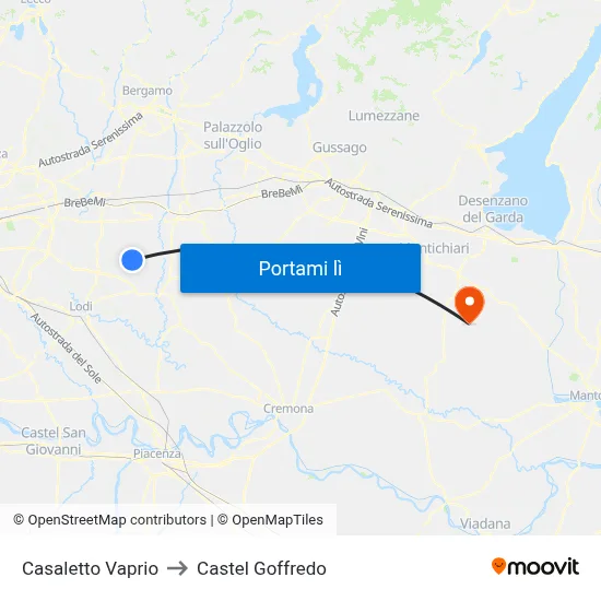 Casaletto Vaprio to Castel Goffredo map