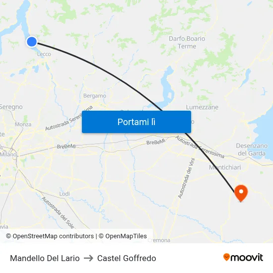 Mandello Del Lario to Castel Goffredo map