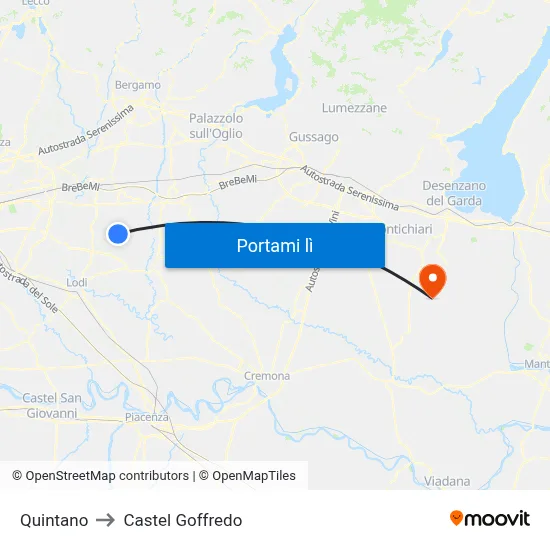 Quintano to Castel Goffredo map