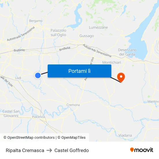 Ripalta Cremasca to Castel Goffredo map