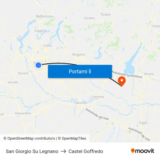 San Giorgio Su Legnano to Castel Goffredo map