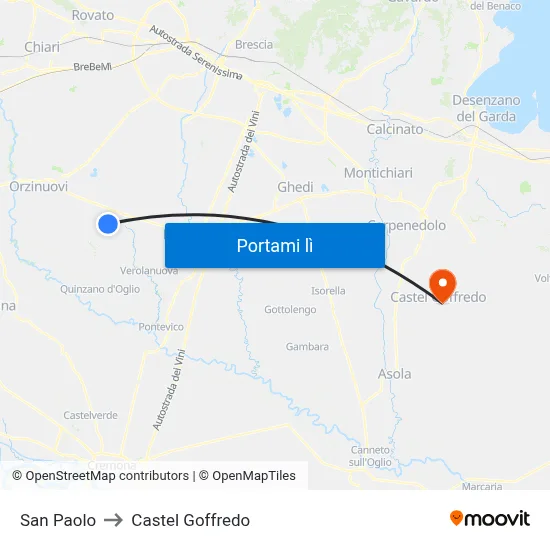 San Paolo to Castel Goffredo map
