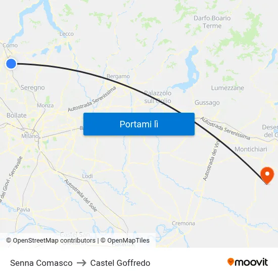 Senna Comasco to Castel Goffredo map