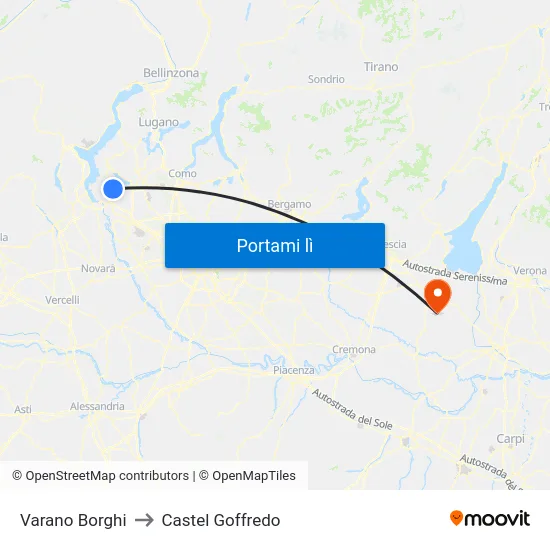 Varano Borghi to Castel Goffredo map