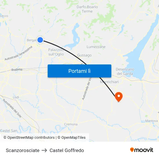 Scanzorosciate to Castel Goffredo map