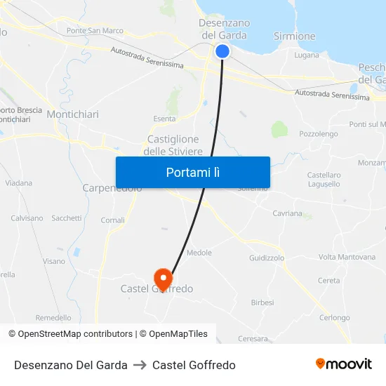 Desenzano Del Garda to Castel Goffredo map