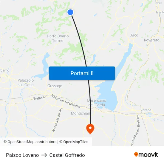 Paisco Loveno to Castel Goffredo map