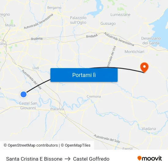 Santa Cristina E Bissone to Castel Goffredo map