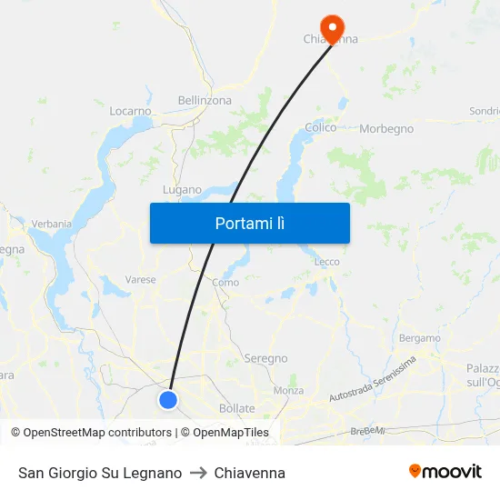 San Giorgio Su Legnano to Chiavenna map