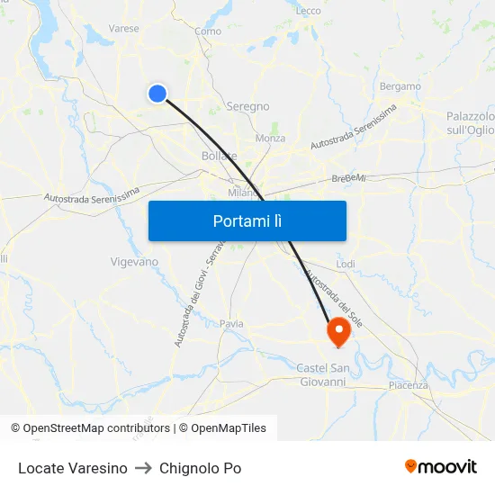 Locate Varesino to Chignolo Po map