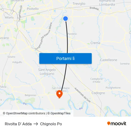 Rivolta D' Adda to Chignolo Po map