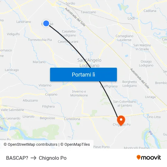 BASCAP? to Chignolo Po map