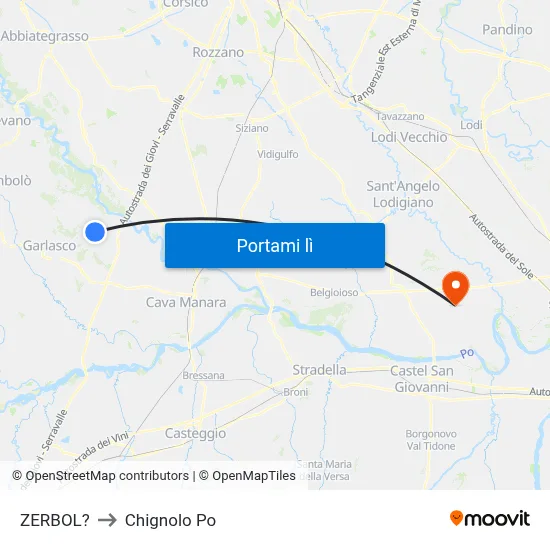 ZERBOL? to Chignolo Po map
