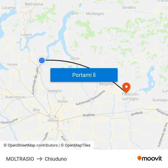 MOLTRASIO to Chiuduno map