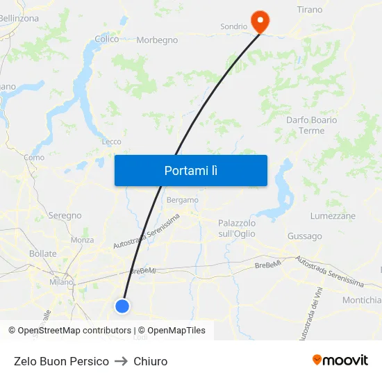 Zelo Buon Persico to Chiuro map