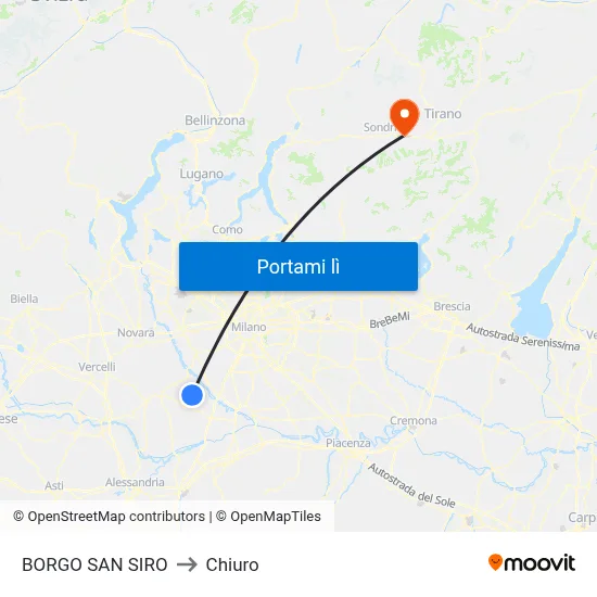 BORGO SAN SIRO to Chiuro map