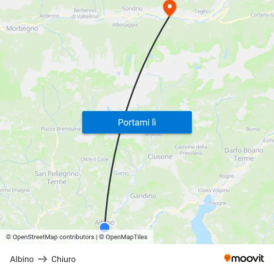 Albino to Chiuro map