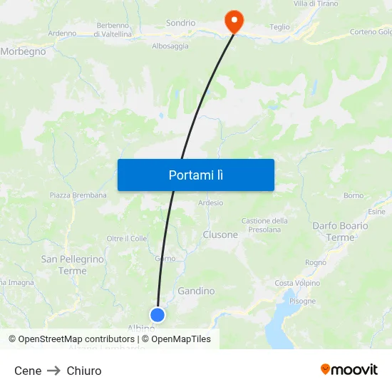 Cene to Chiuro map