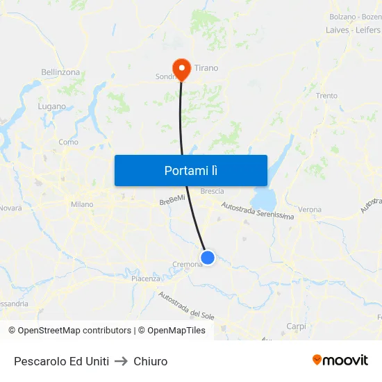 Pescarolo Ed Uniti to Chiuro map