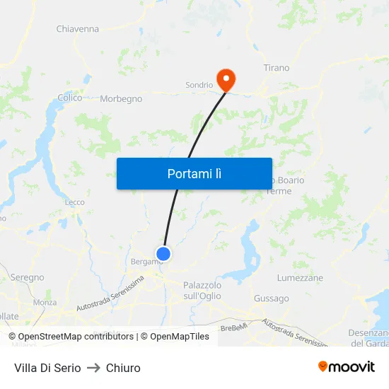 Villa Di Serio to Chiuro map