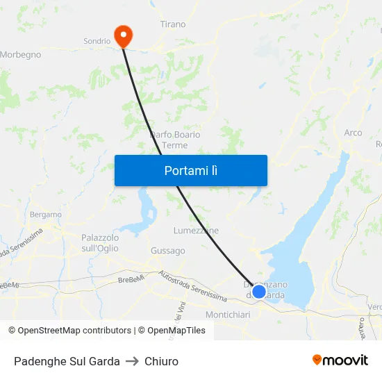 Padenghe Sul Garda to Chiuro map