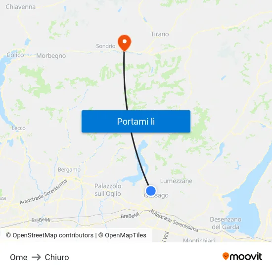 Ome to Chiuro map