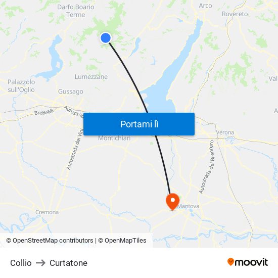 Collio to Curtatone map