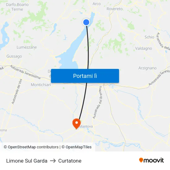Limone Sul Garda to Curtatone map