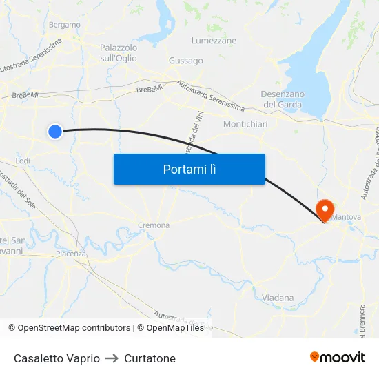 Casaletto Vaprio to Curtatone map