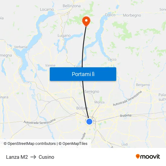 Lanza M2 to Cusino map