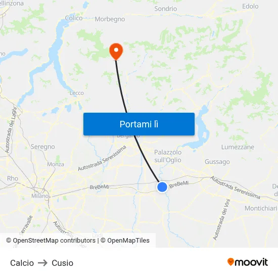 Calcio to Cusio map
