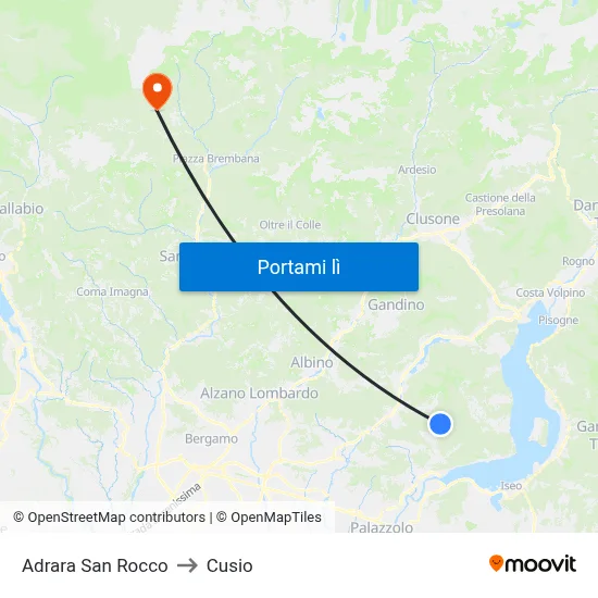 Adrara San Rocco to Cusio map