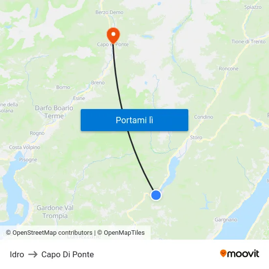 Idro to Capo Di Ponte map