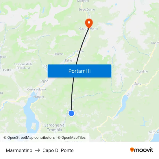 Marmentino to Capo Di Ponte map