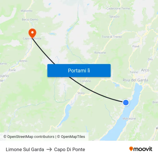 Limone Sul Garda to Capo Di Ponte map