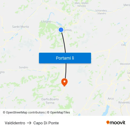 Valdidentro to Capo Di Ponte map