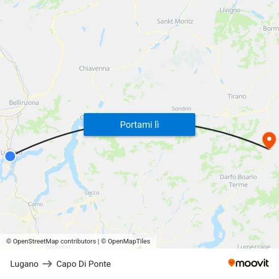 Lugano to Capo Di Ponte map
