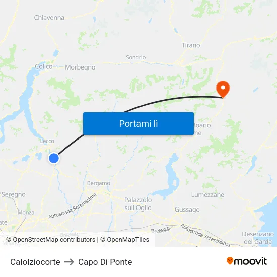 Calolziocorte to Capo Di Ponte map