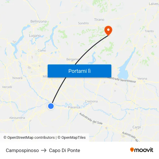 Campospinoso to Capo Di Ponte map