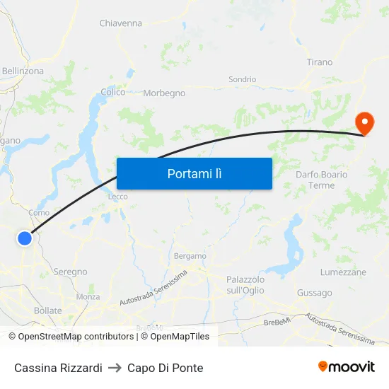 Cassina Rizzardi to Capo Di Ponte map