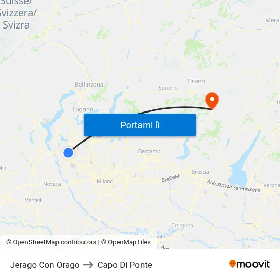 Jerago Con Orago to Capo Di Ponte map