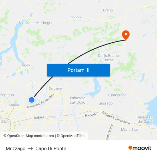 Mezzago to Capo Di Ponte map