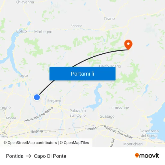 Pontida to Capo Di Ponte map