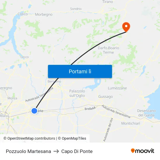 Pozzuolo Martesana to Capo Di Ponte map