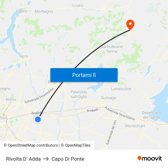 Rivolta D' Adda to Capo Di Ponte map